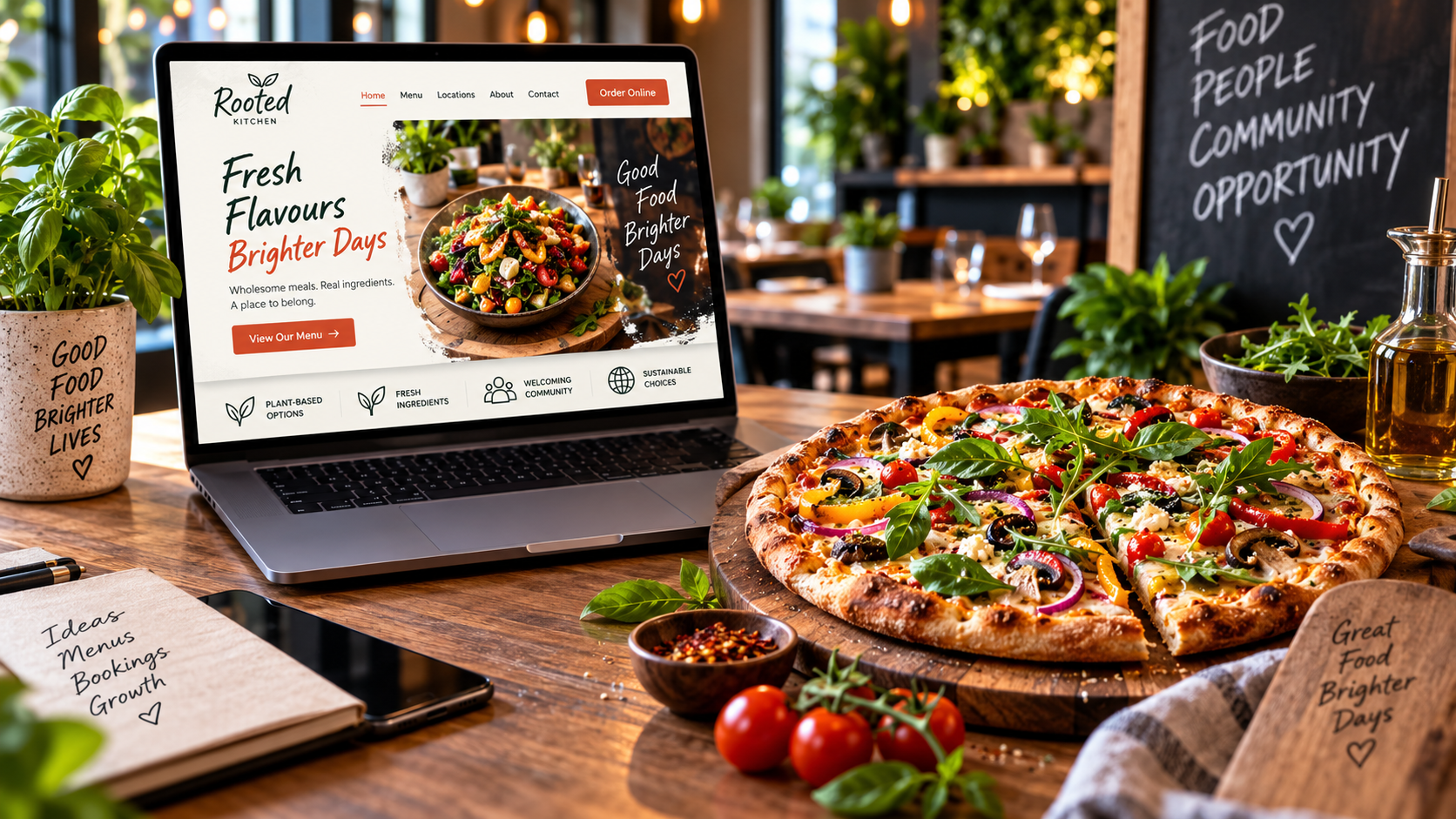 Restaurant website design growth