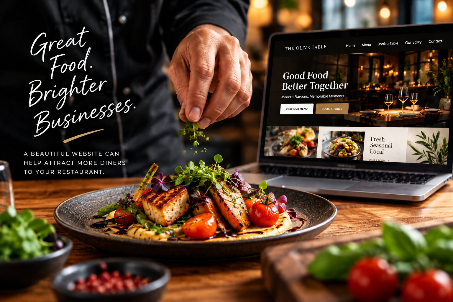 Restaurant website design and dining experience